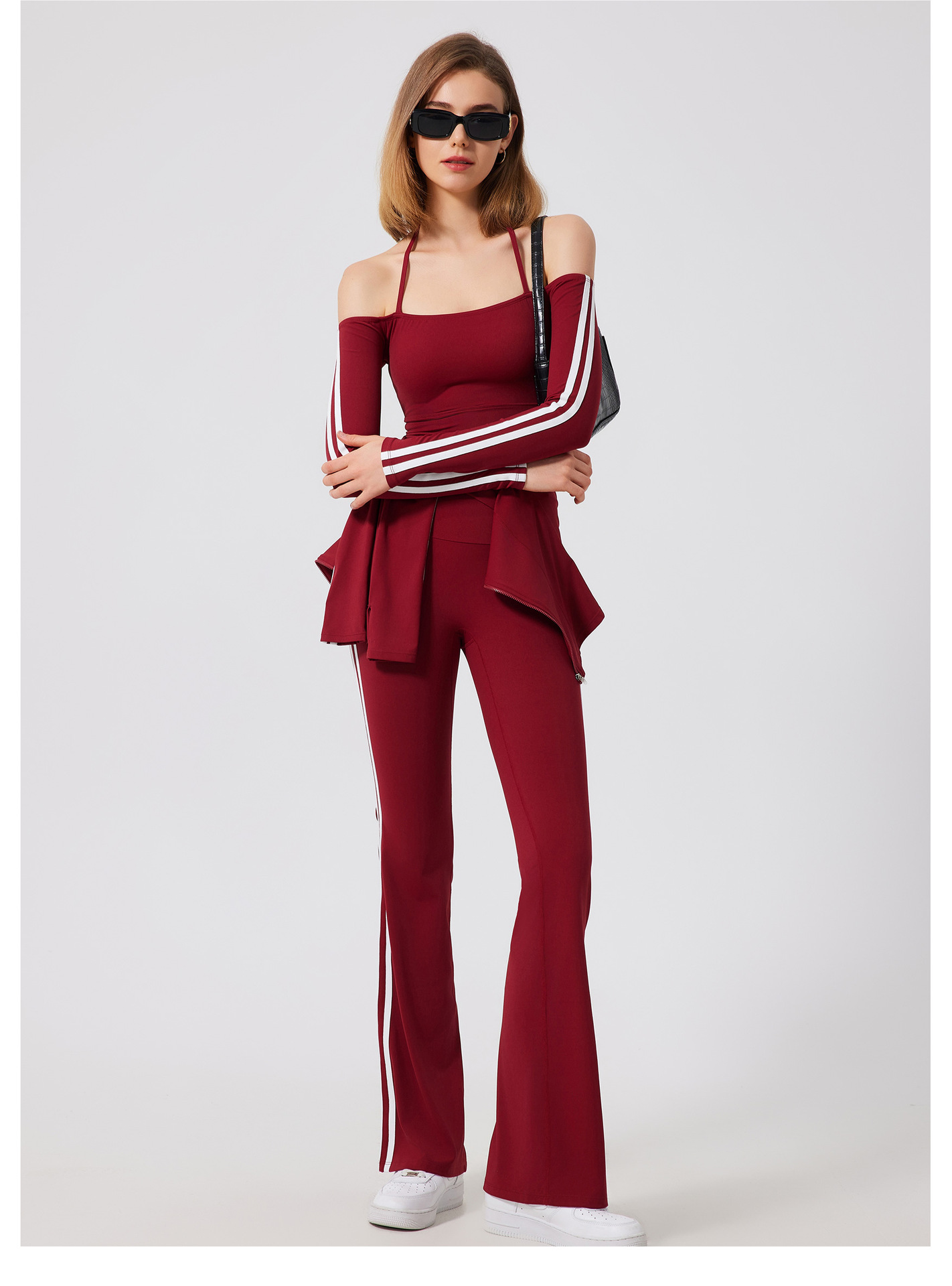 Sexy Long Sleeves Running Quick Drying Pants Fitness Suit