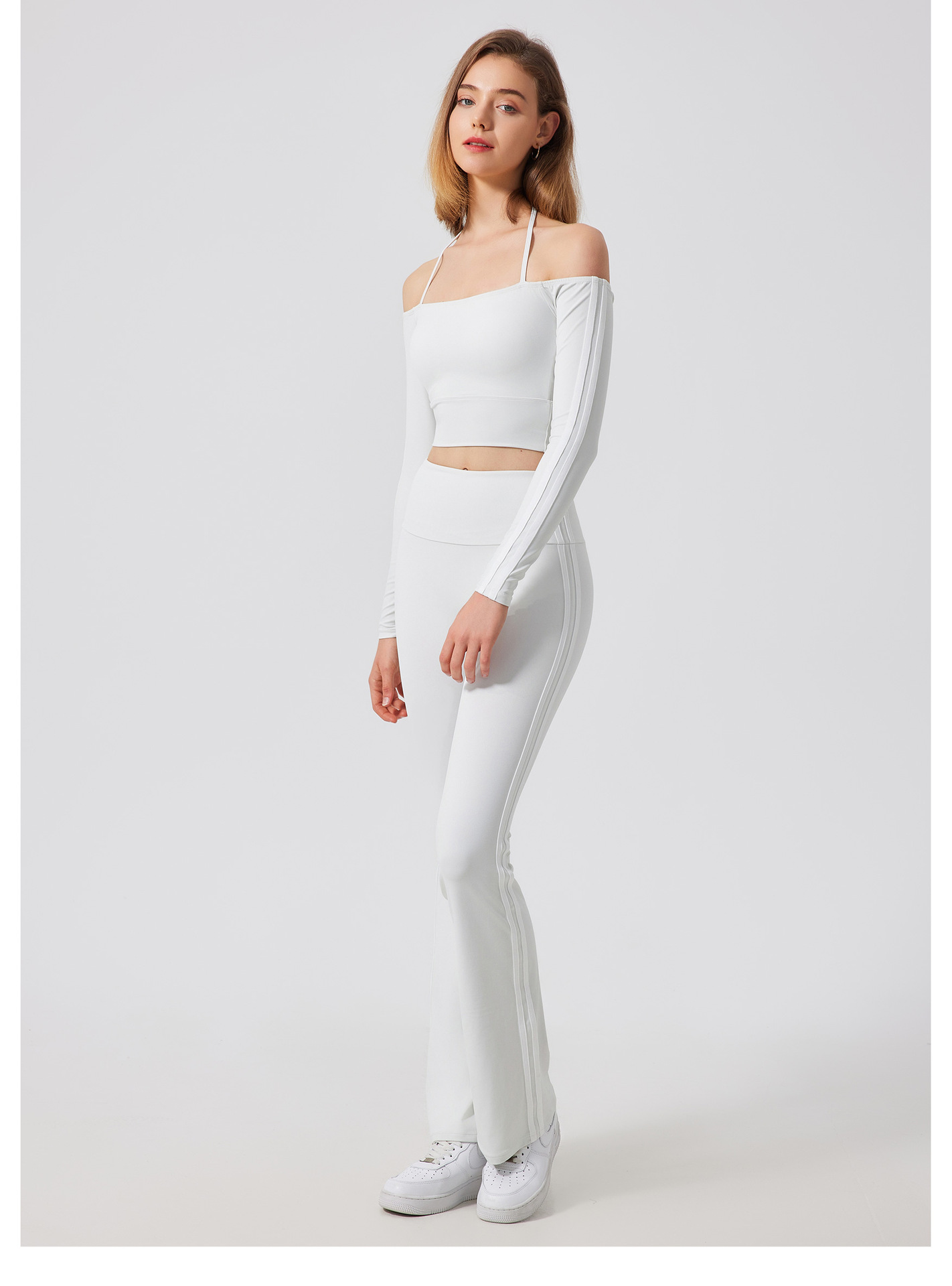 Sexy Long Sleeves Running Quick Drying Pants Fitness Suit