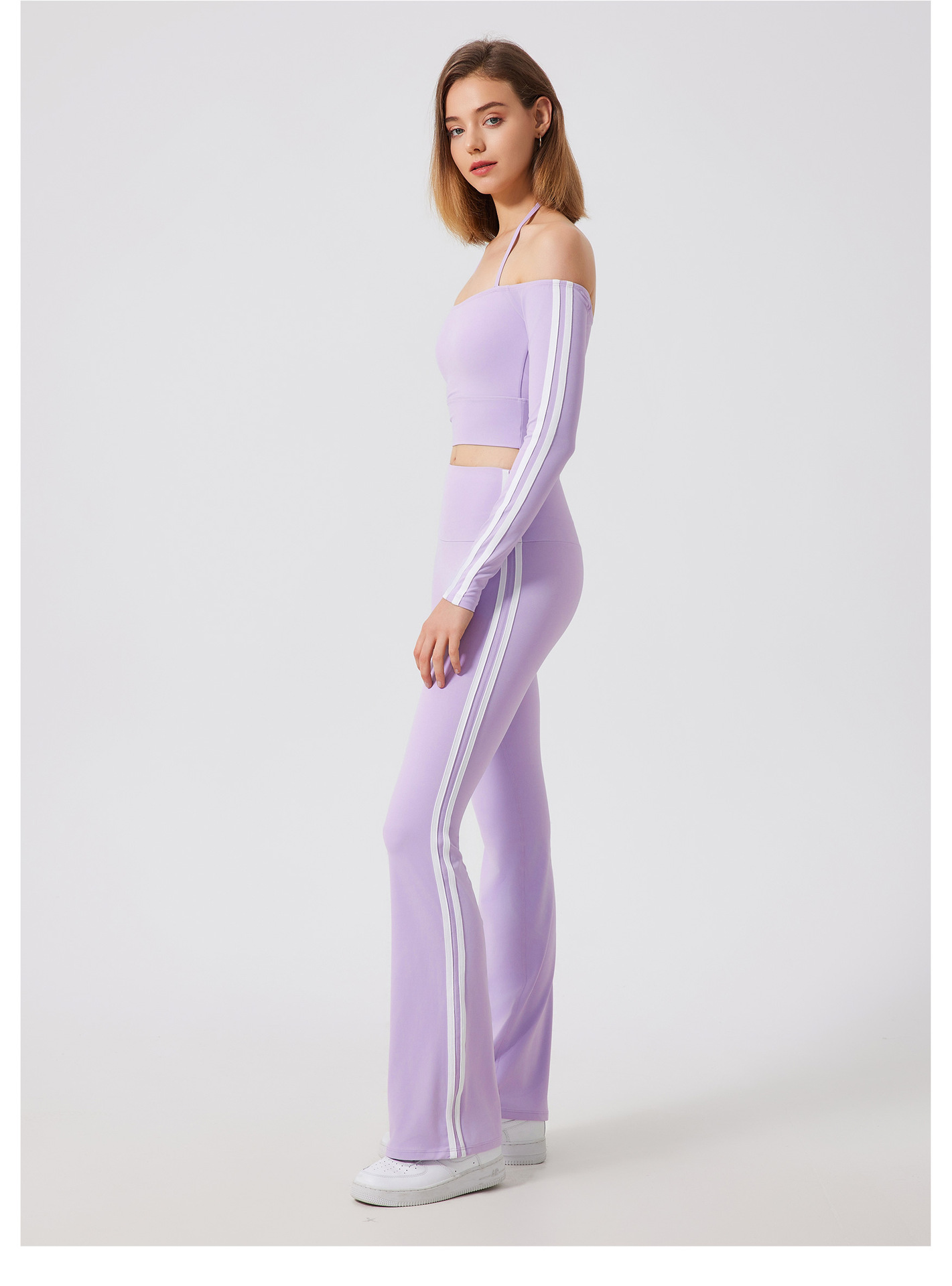 Sexy Long Sleeves Running Quick Drying Pants Fitness Suit