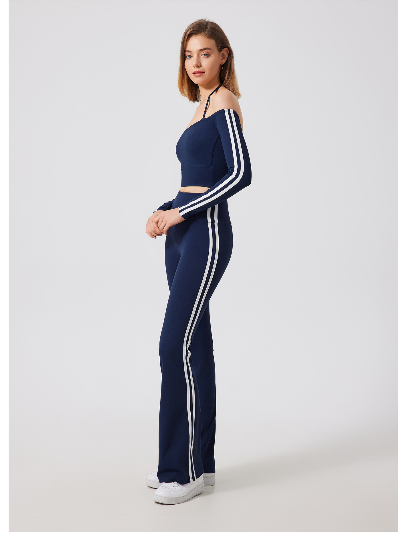 Sexy Long Sleeves Running Quick Drying Pants Fitness Suit