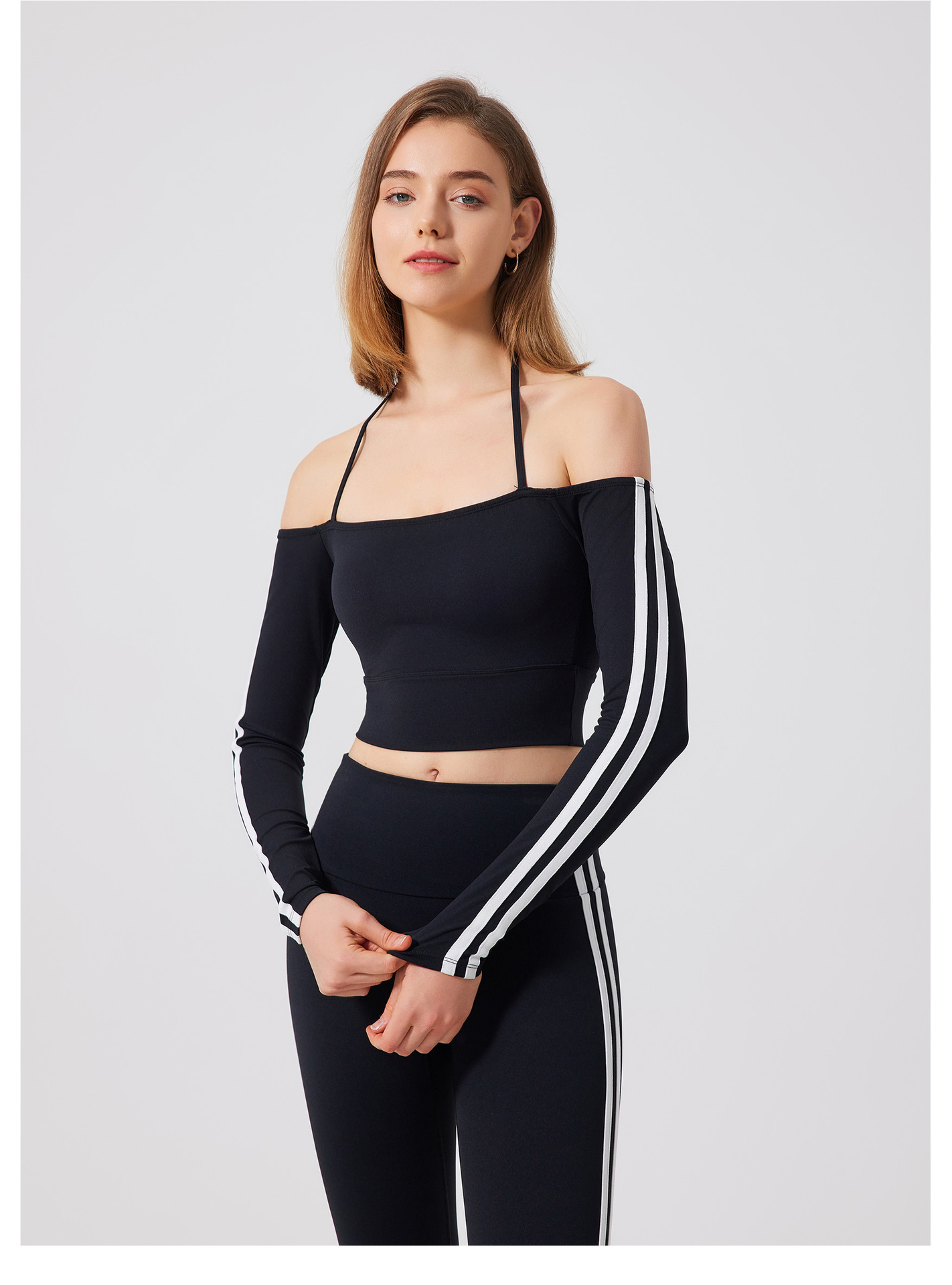 Sexy Long Sleeves Running Quick Drying Pants Fitness Suit