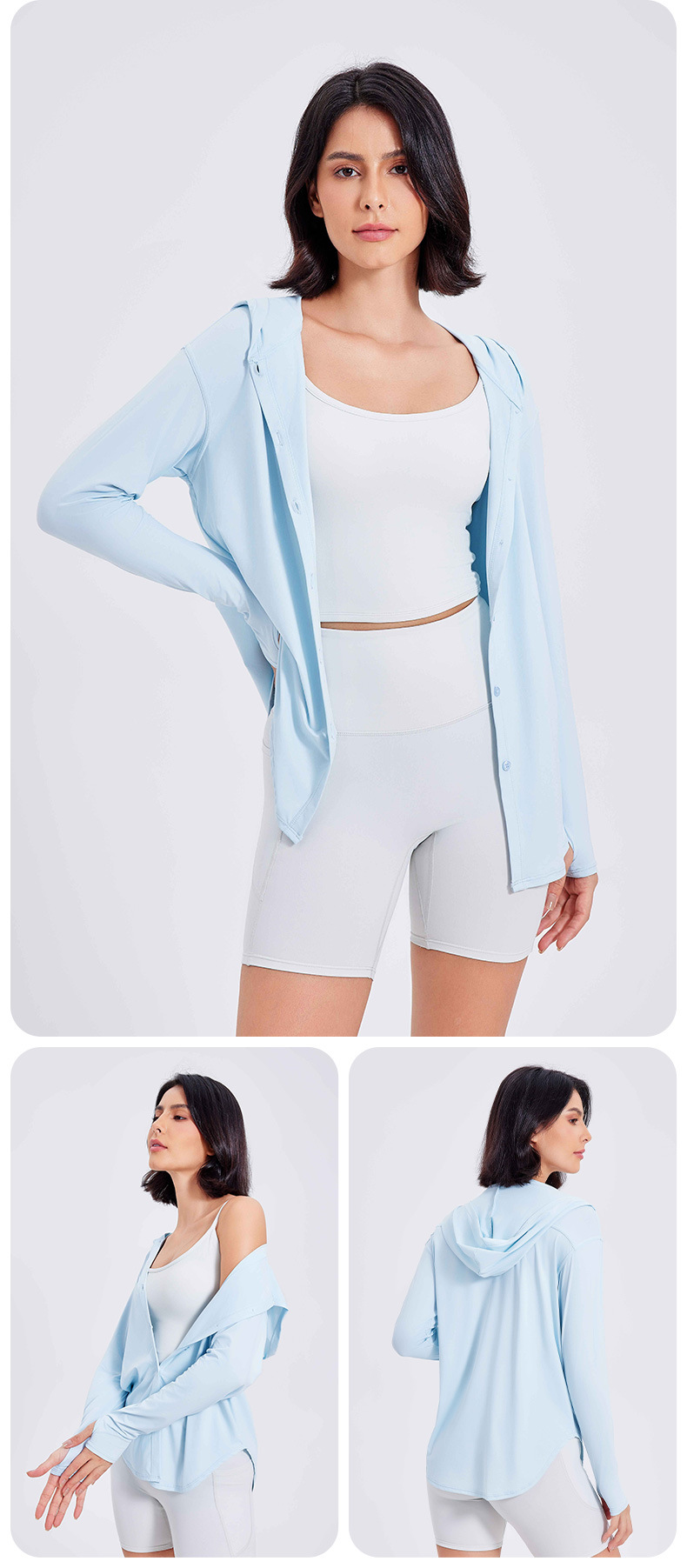Sunscreen UPF200+ Top Quick Drying Fitness Shirt Sports Long Coat