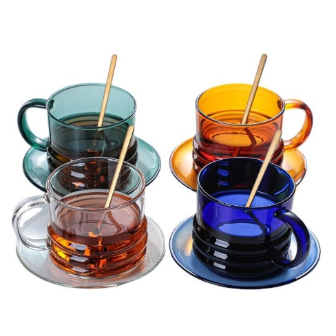 Coffee Mug Thickened Colored Glass With Handle High Borosilicate Heat Resistant Glass Tea Cup