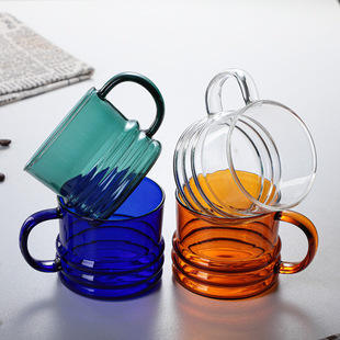 Coffee Mug Thickened Colored Glass With Handle High Borosilicate Heat Resistant Glass Tea Cup